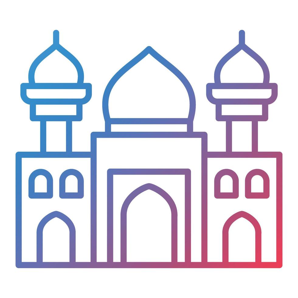 Mosque Line Gradient Icon vector