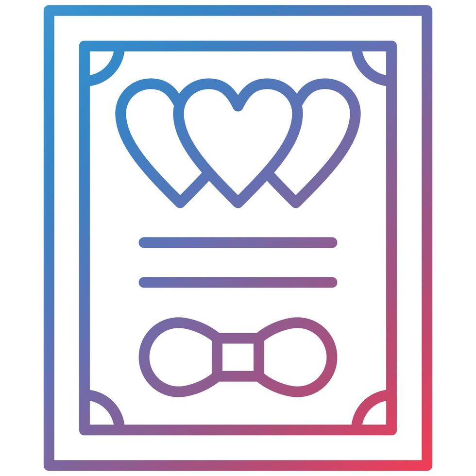 Wedding Certificate Line Gradient Icon vector