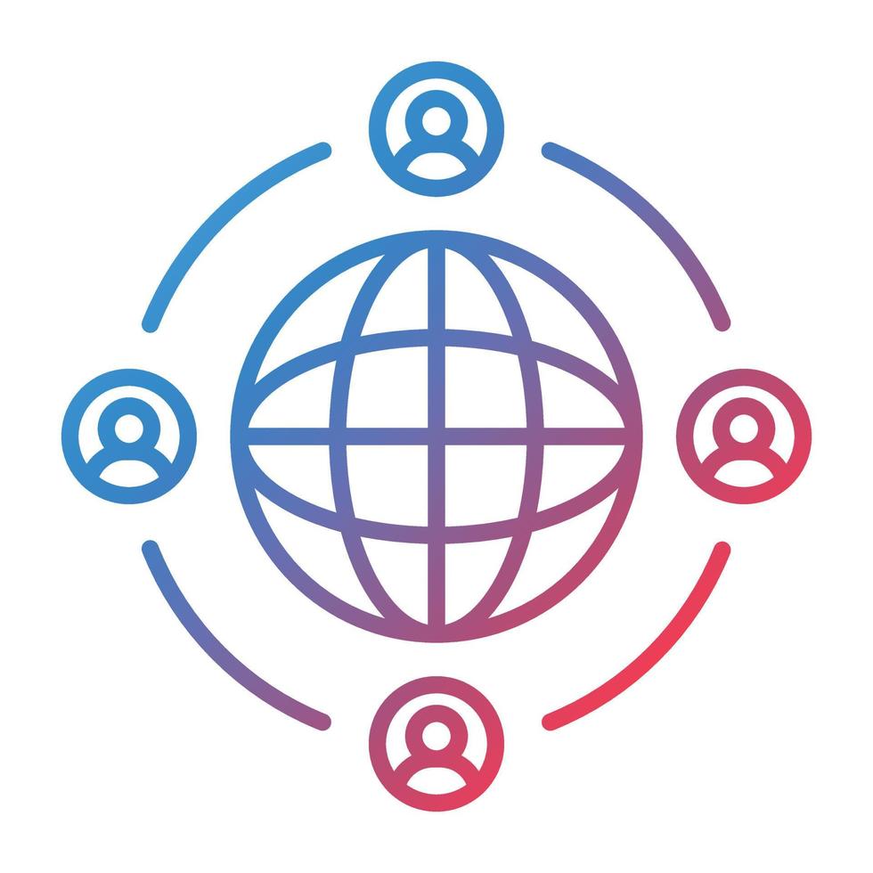 User Connection Line Gradient Icon vector