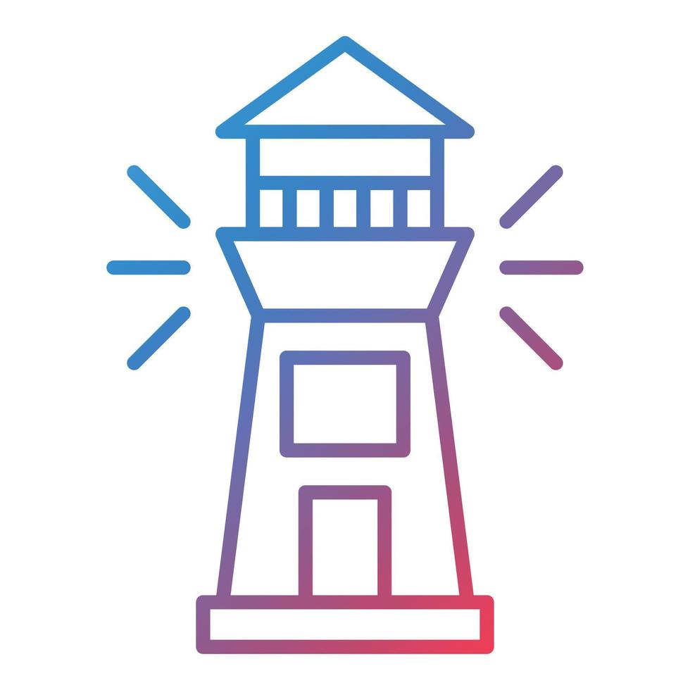 Lighthouse Line Gradient Icon vector