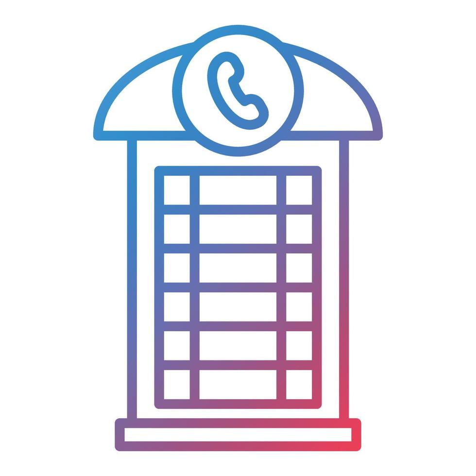 Phone Booth Line Gradient Icon vector