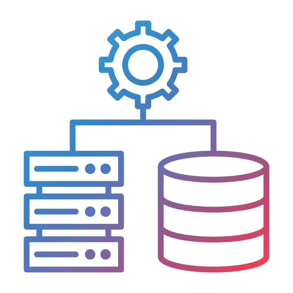 Database Settings Line Gradient Icon vector