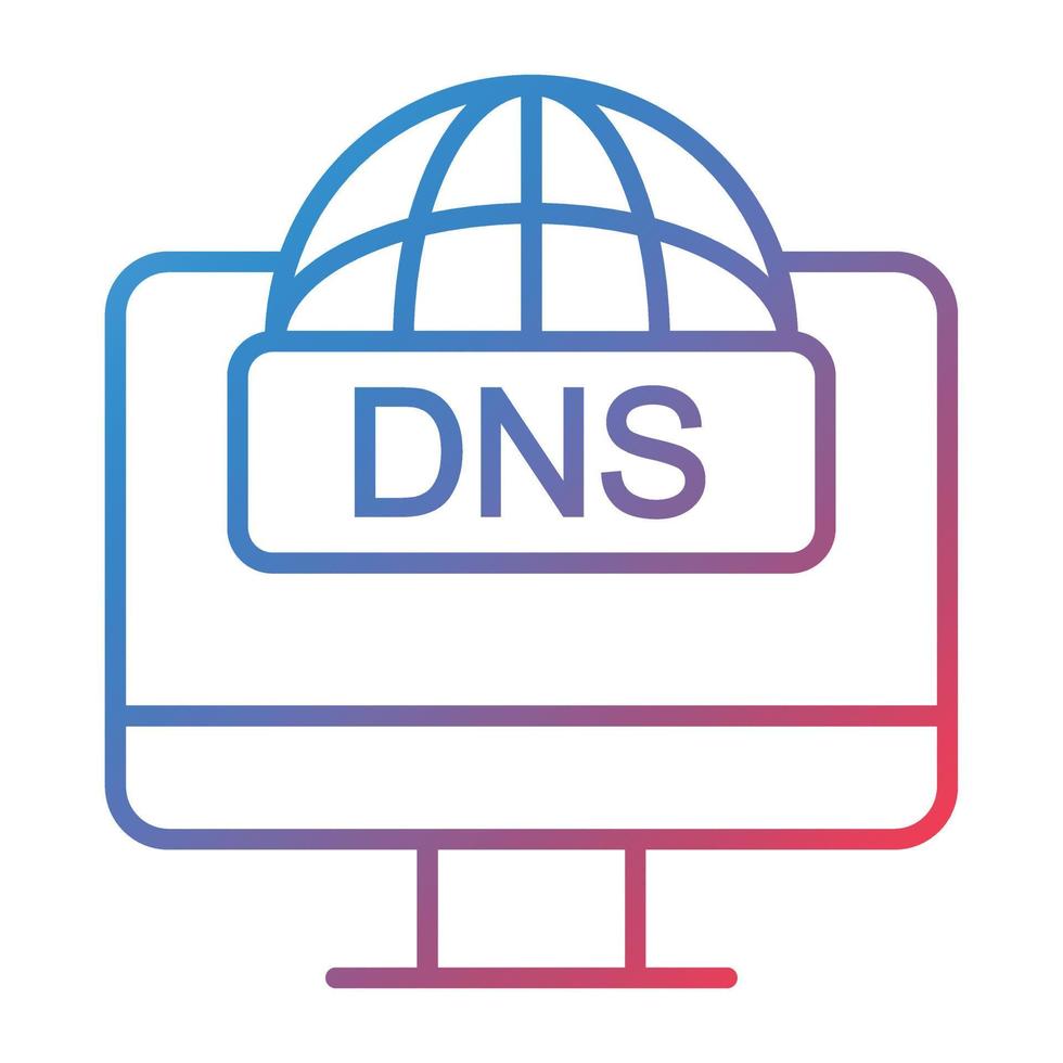 DNS Line Gradient Icon vector