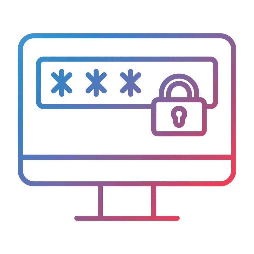 Password Line Gradient Icon vector