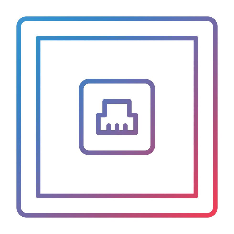 Telephone Socket Line Gradient Icon vector