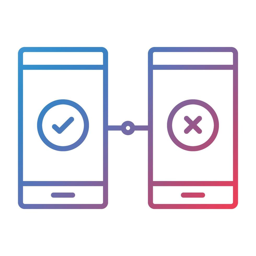 AB Testing Line Gradient Icon vector