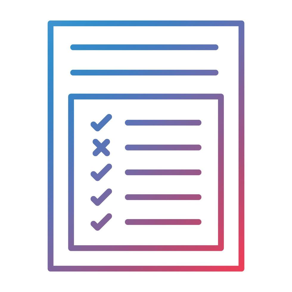 Report Card Line Gradient Icon vector