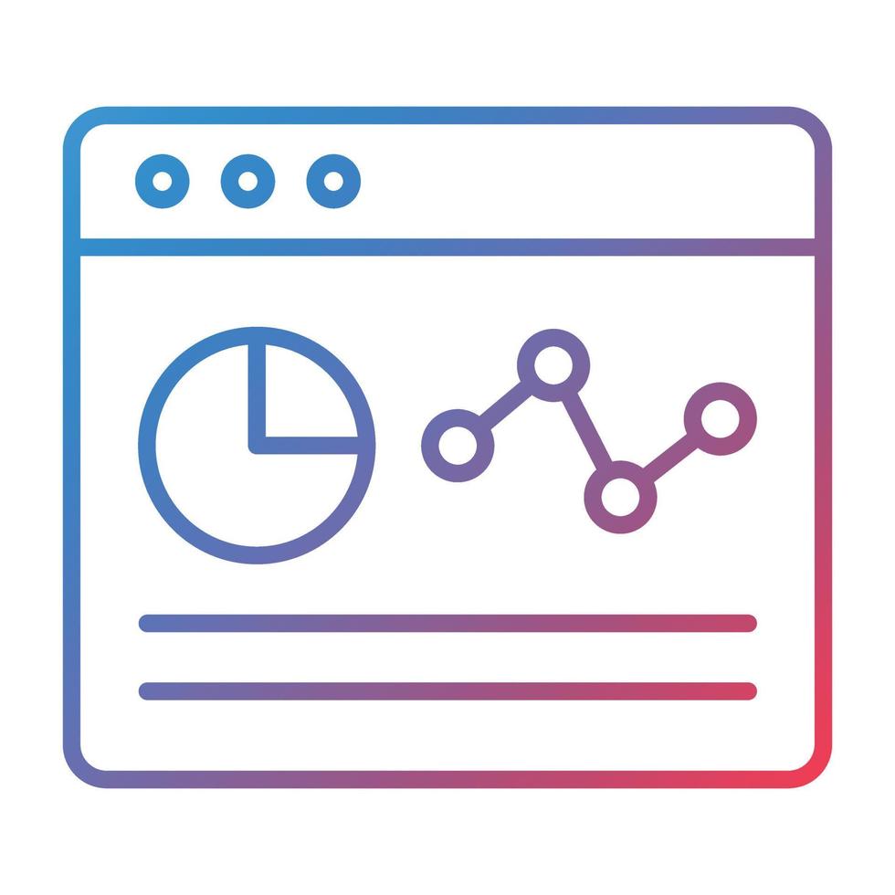 Webpage Statistics Line Gradient Icon vector