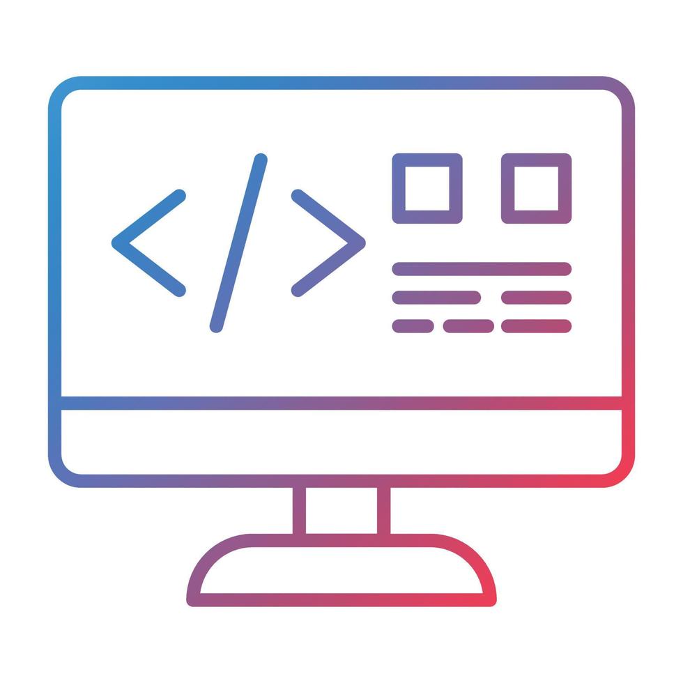 Website Coding Line Gradient Icon vector
