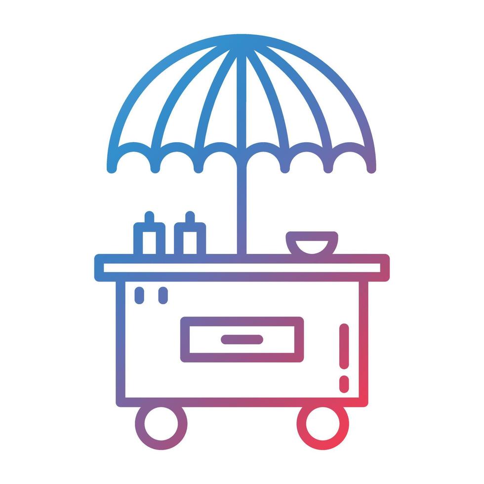 Burger Cart Line Gradient Icon vector