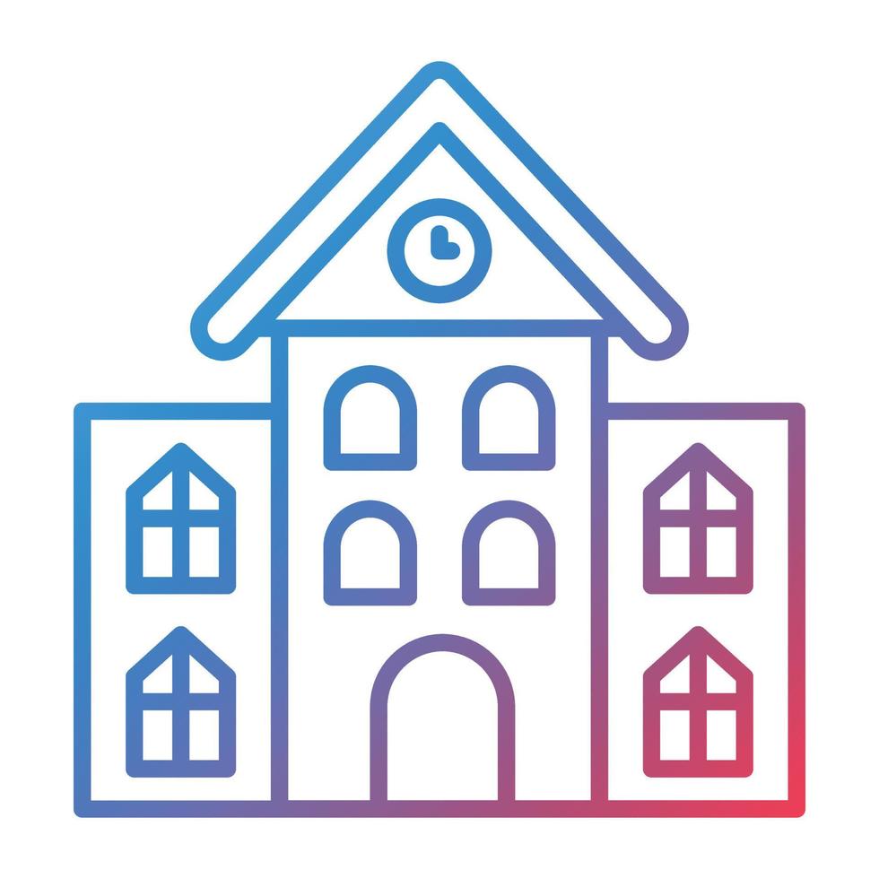 School Line Gradient Icon vector