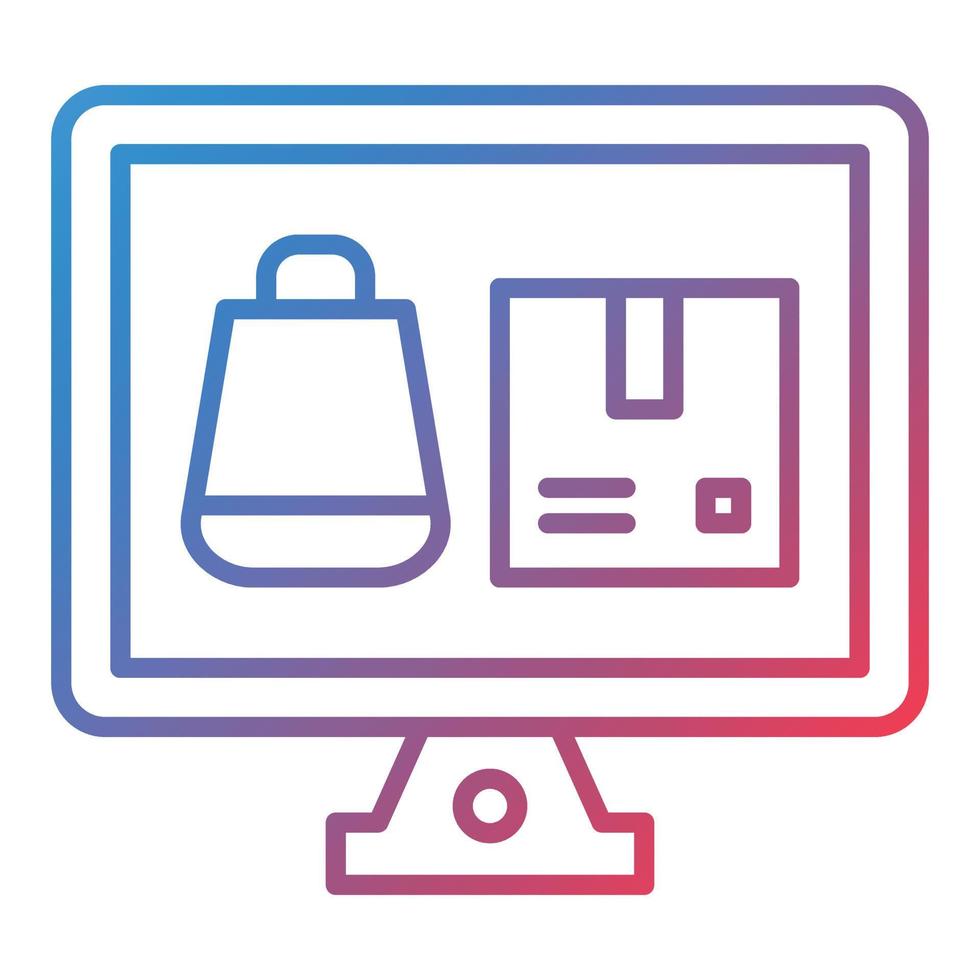 icono de gradiente de línea de productos de comercio electrónico vector