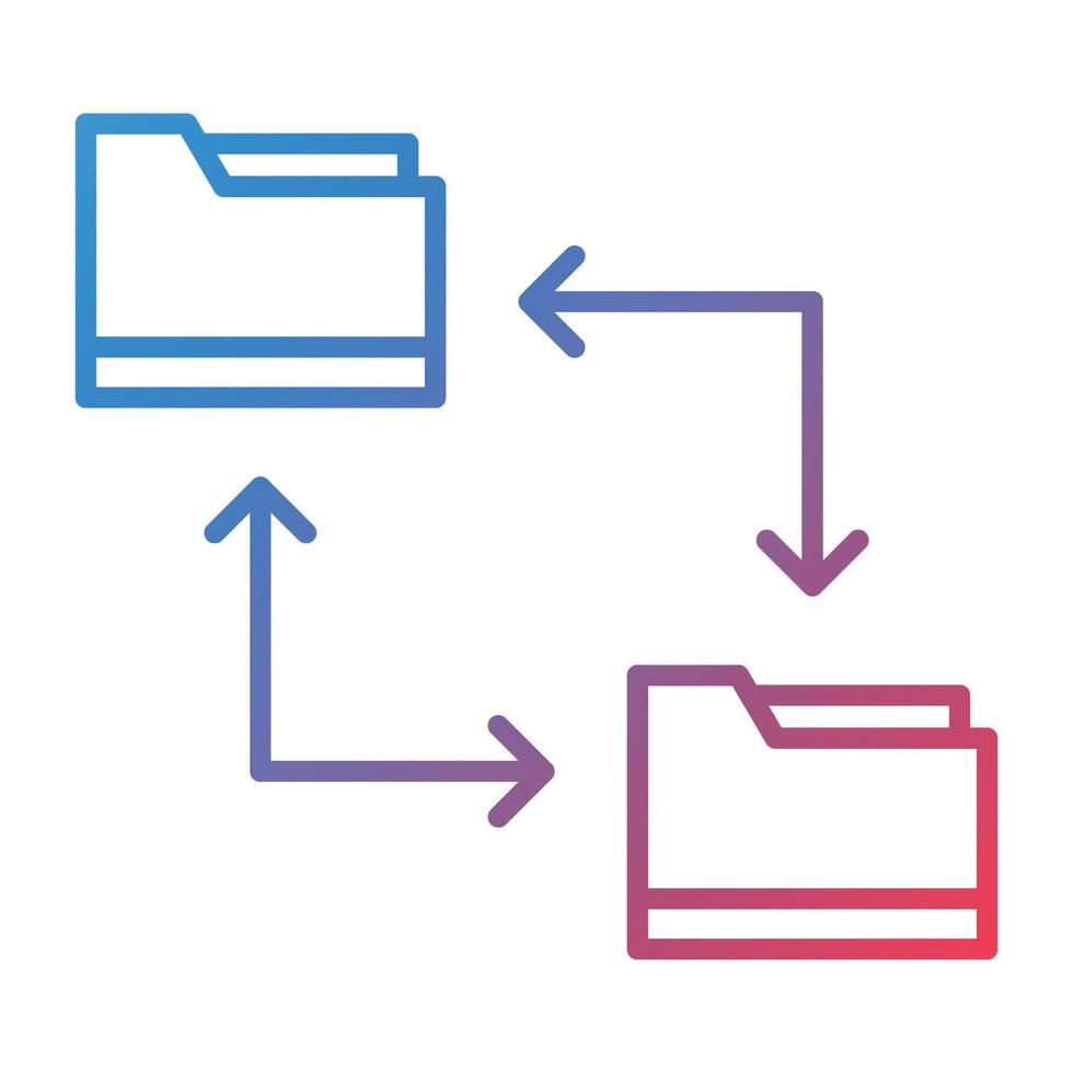 icono de degradado de línea de intercambio de archivos vector