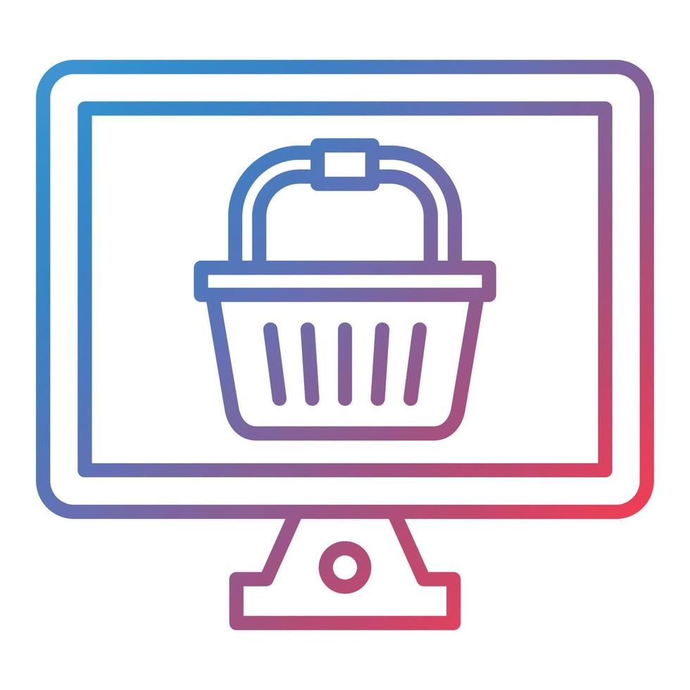 Online Shopping Basket Line Gradient Icon vector