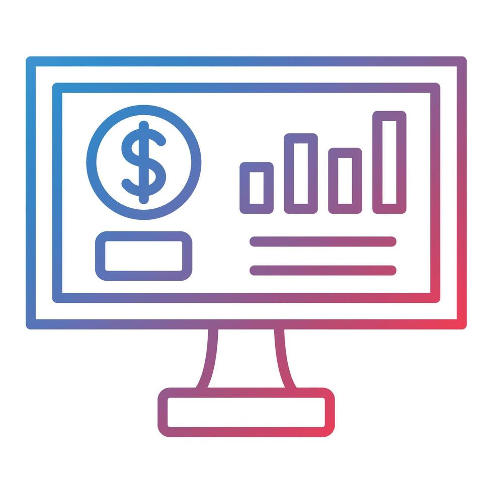 Monitoring Line Gradient Icon vector