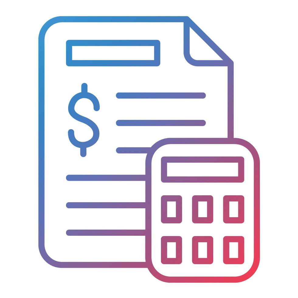 Financial Statements Line Gradient Icon vector