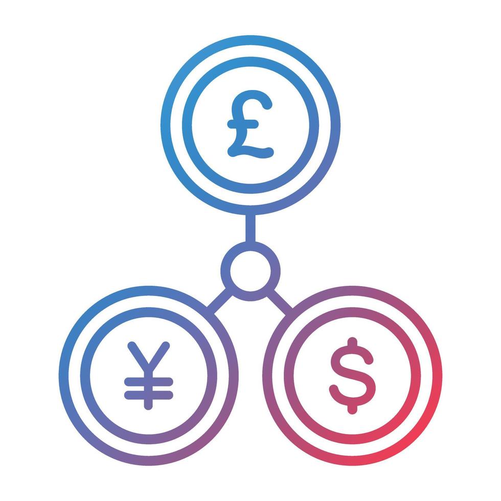 Currency Line Gradient Icon vector