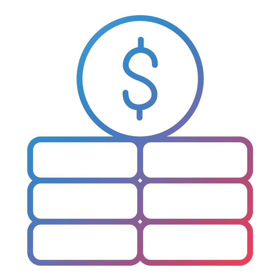 Coins Line Gradient Icon vector