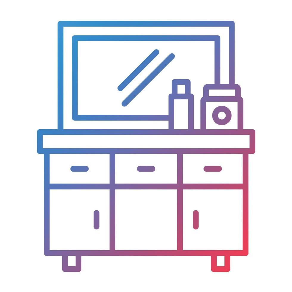 Table Line Gradient Icon vector