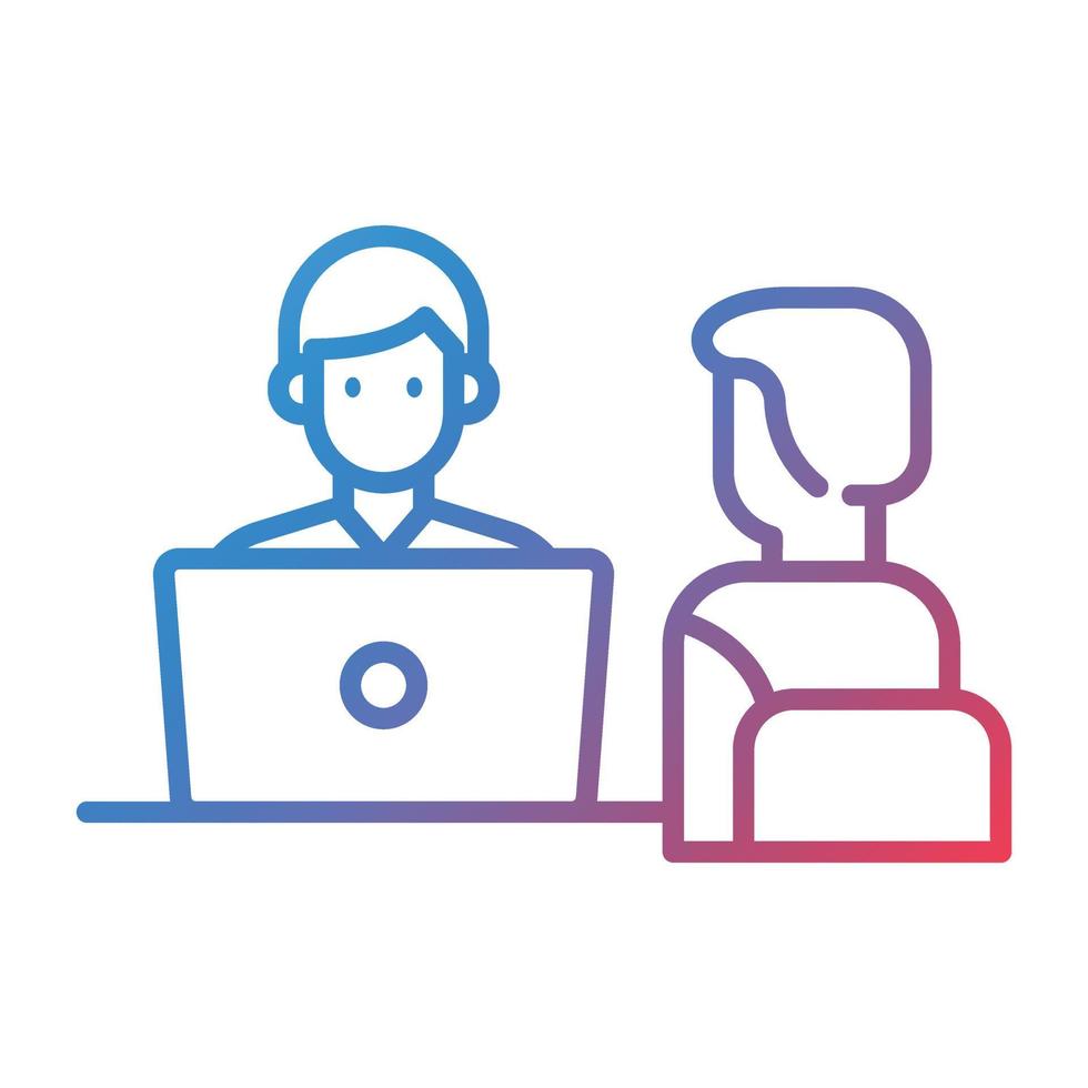 Interview Line Gradient Icon vector