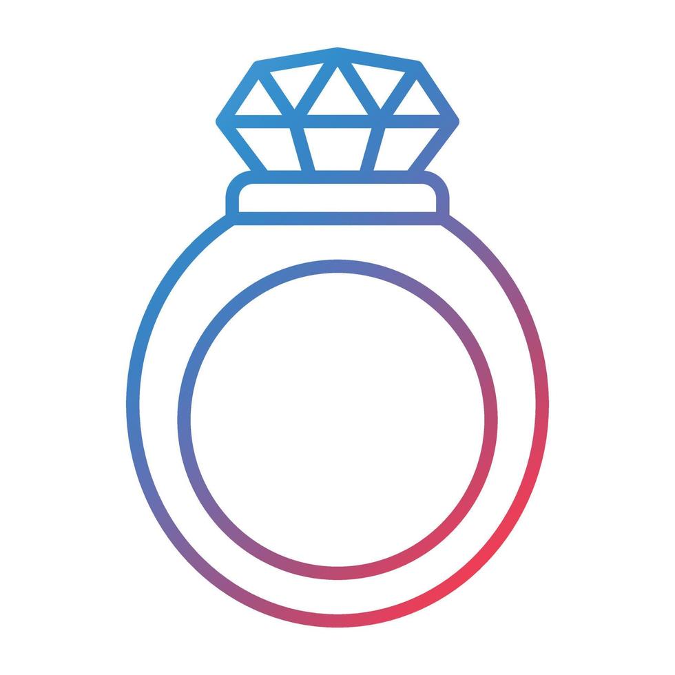 icono de degradado de línea de anillos de boda vector