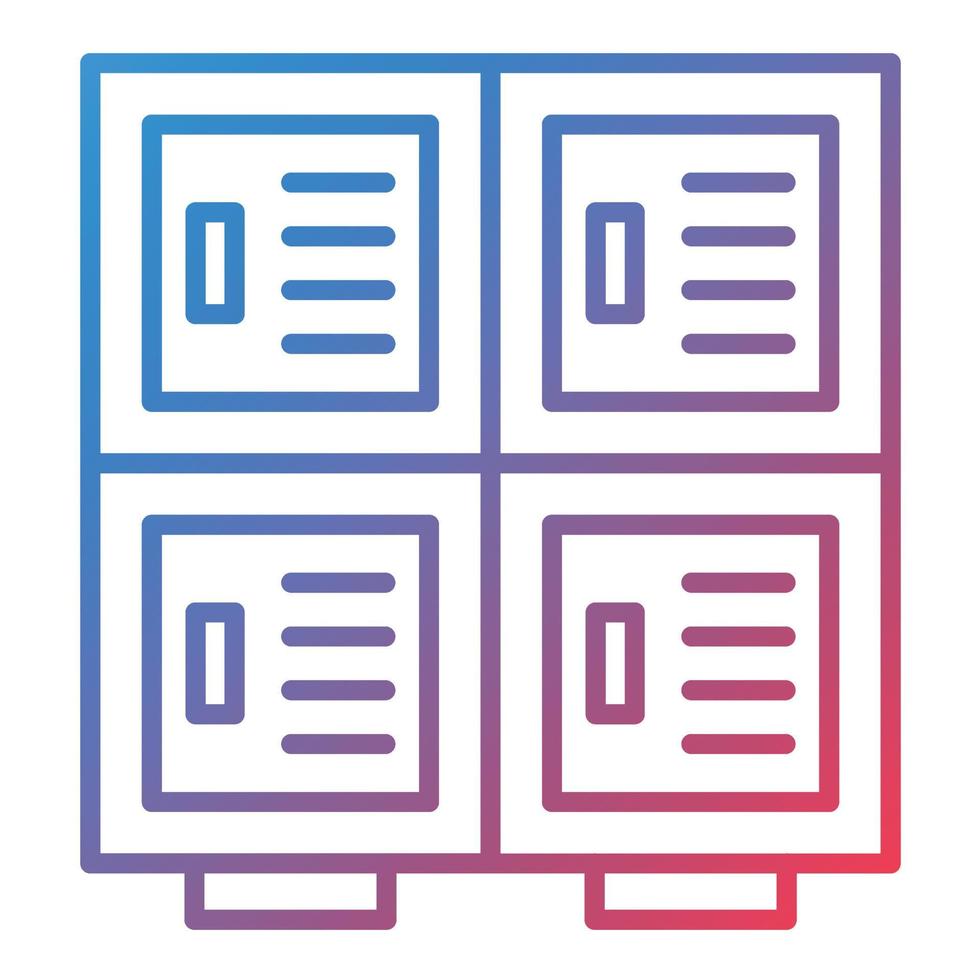 Library Locker Line Gradient Icon vector