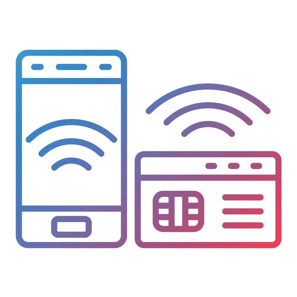 Nfc Line Gradient Icon vector