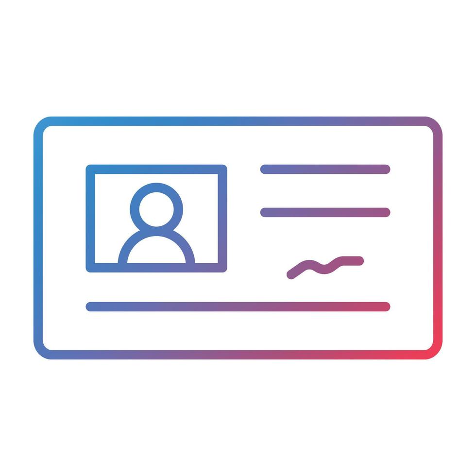 Identification Card Line Gradient Icon vector
