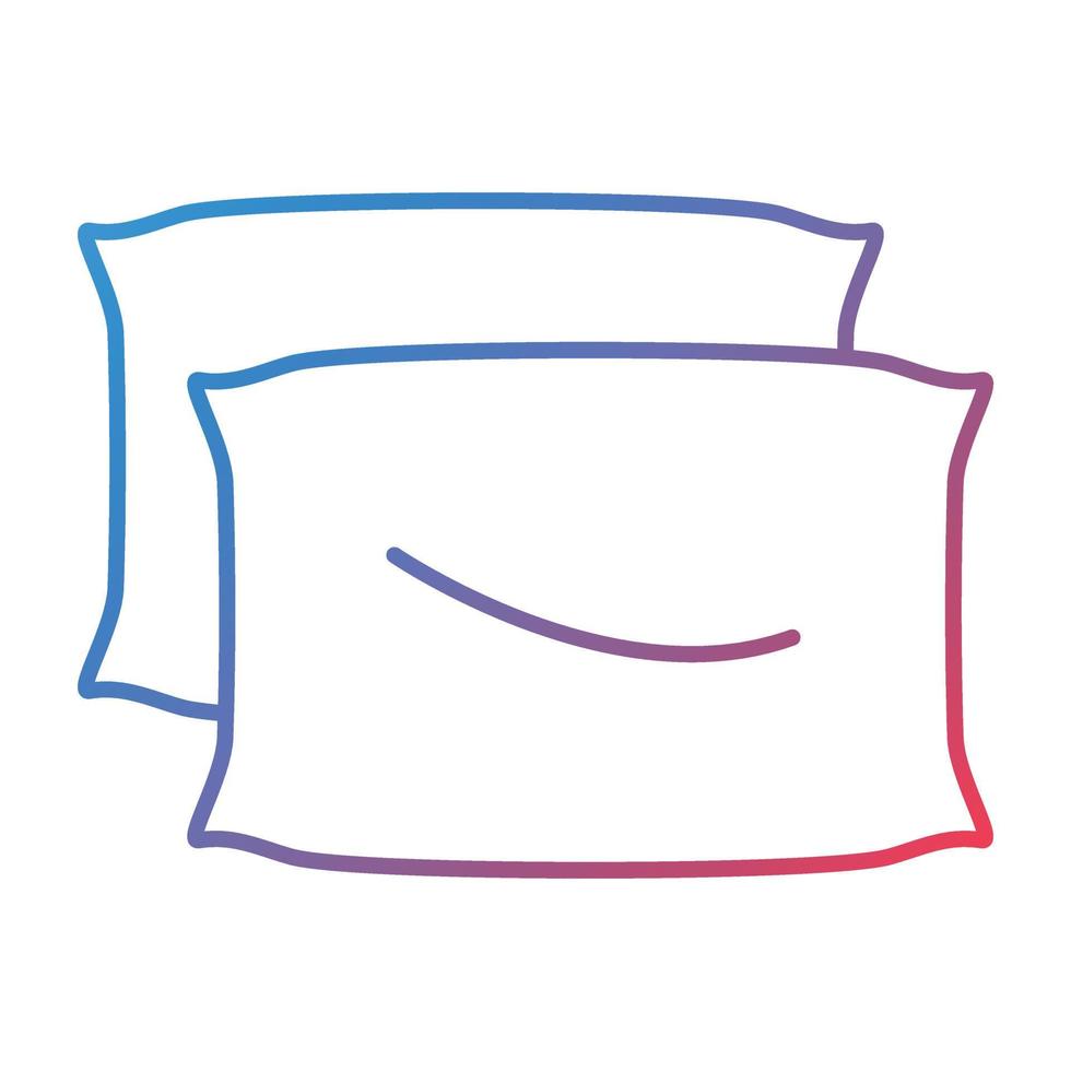 Pillows Line Gradient Icon vector