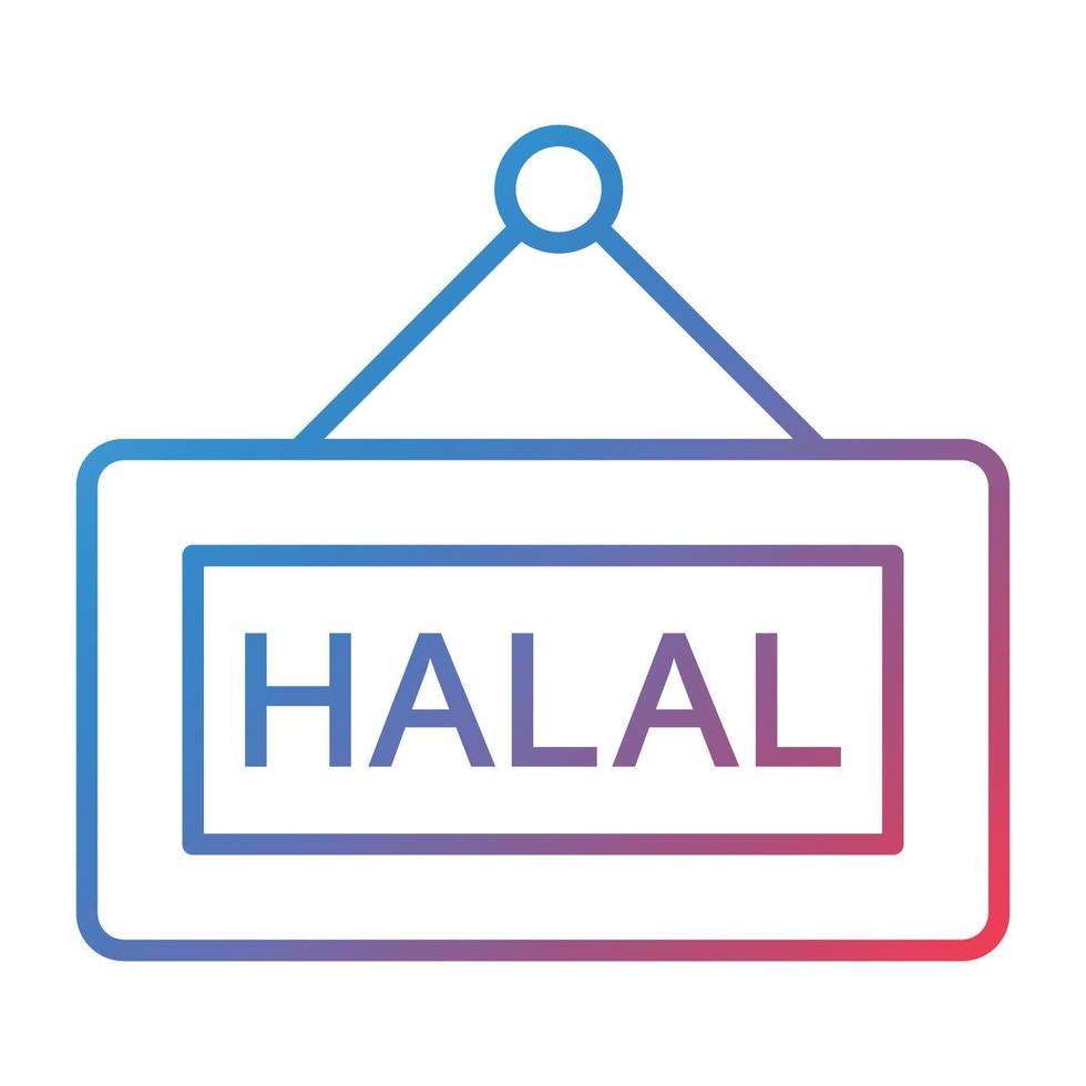Halal Line Gradient Icon vector