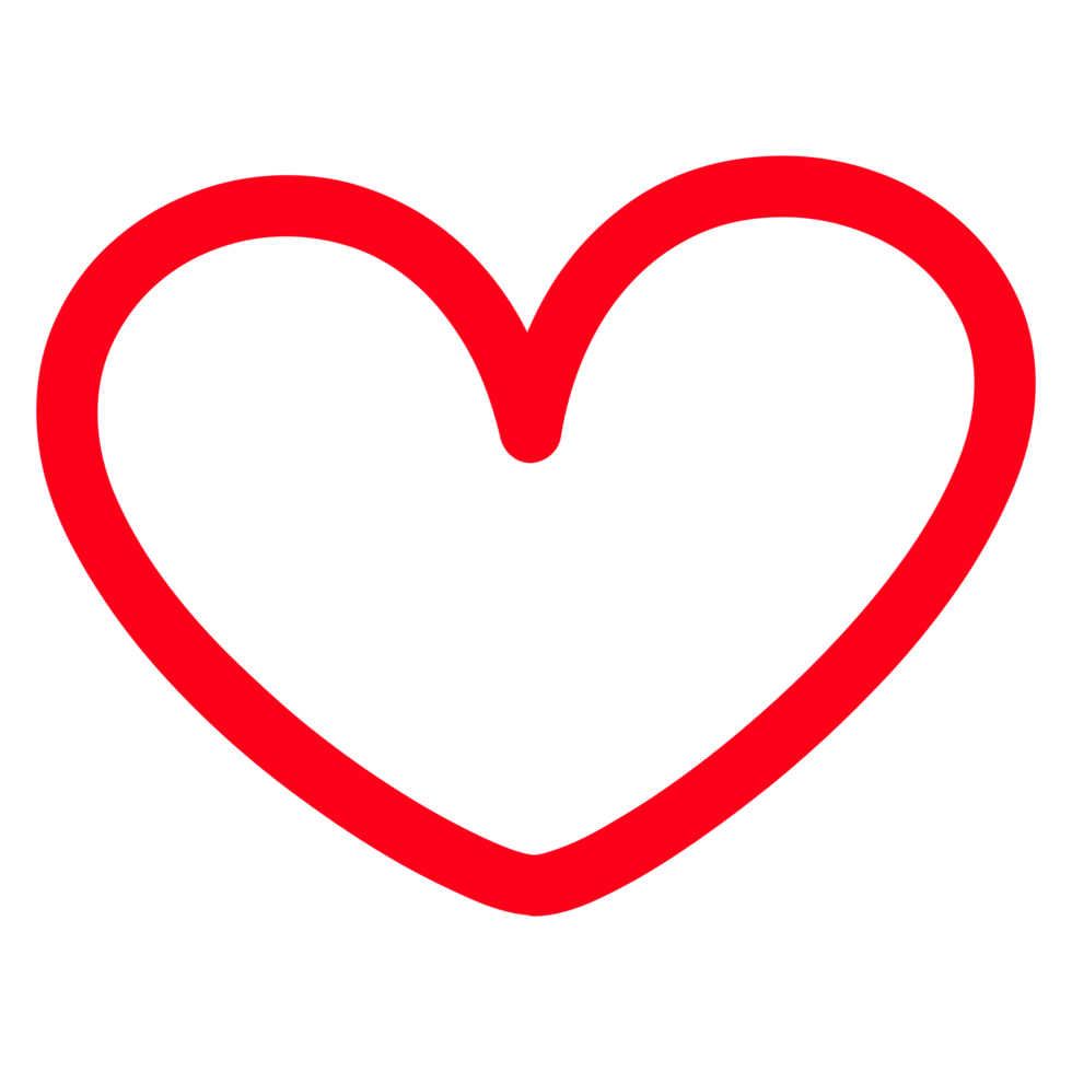 Heart Shape Outline on Transparent Background png