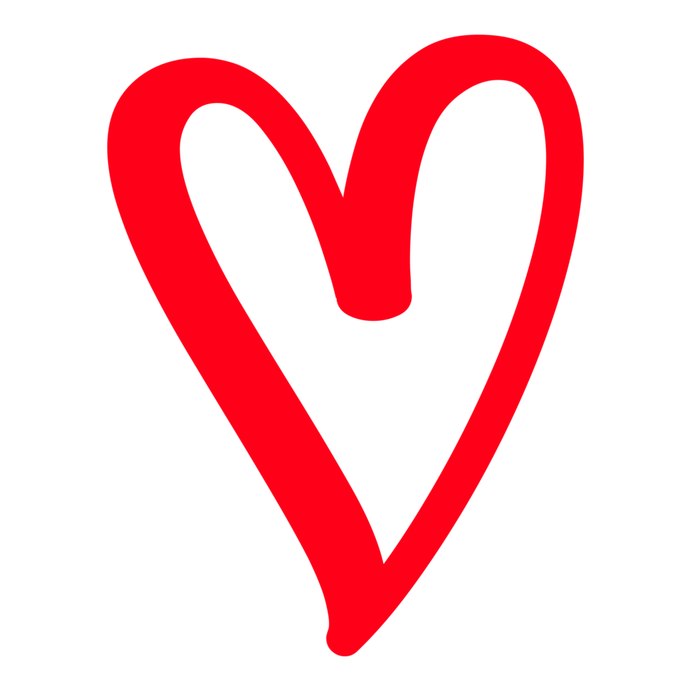 Heart Shape Outline on Transparent Background png