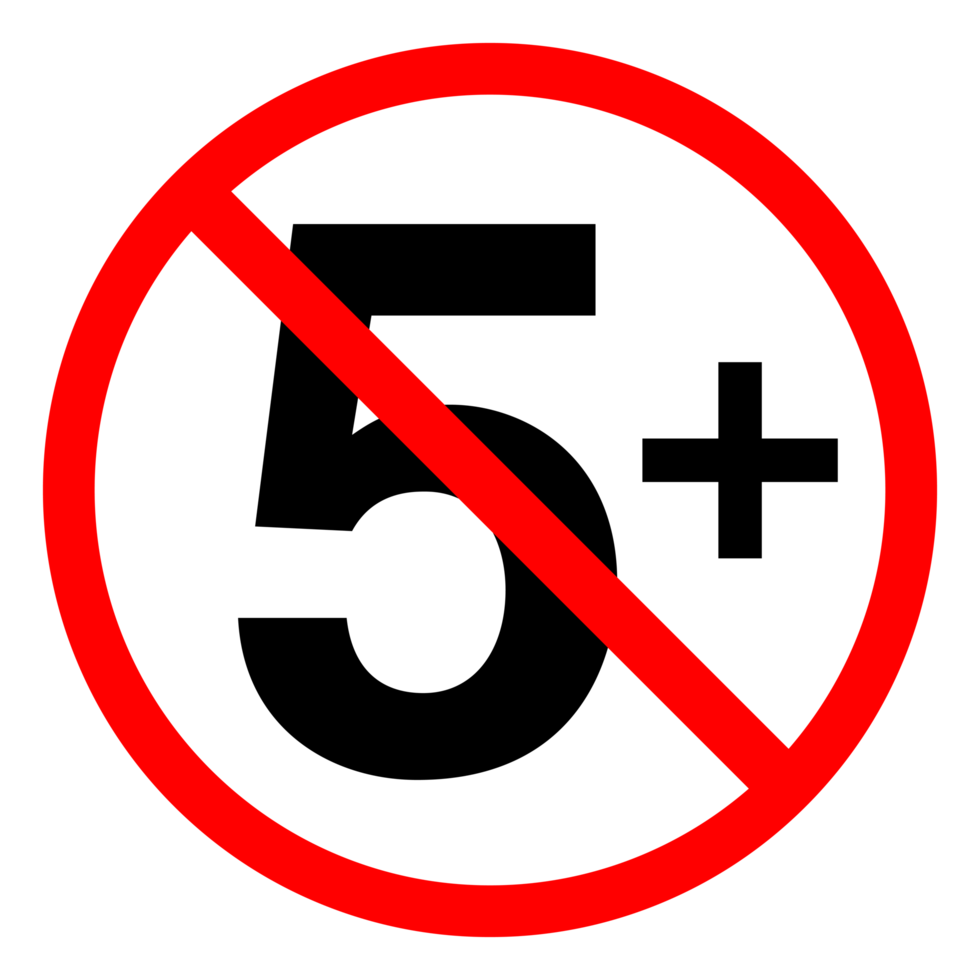 Age Ratting Sign Not Suitable for Children under 5 on Transparent Background png