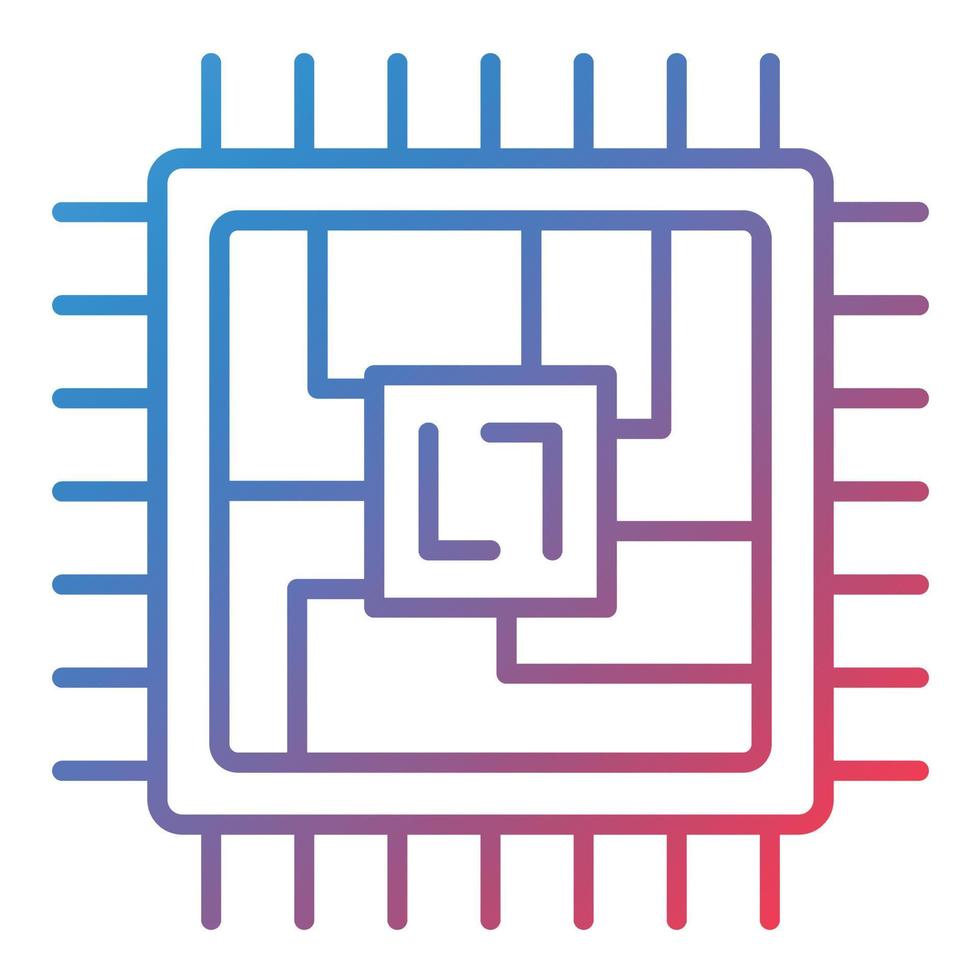 Microchip Line Gradient Icon vector