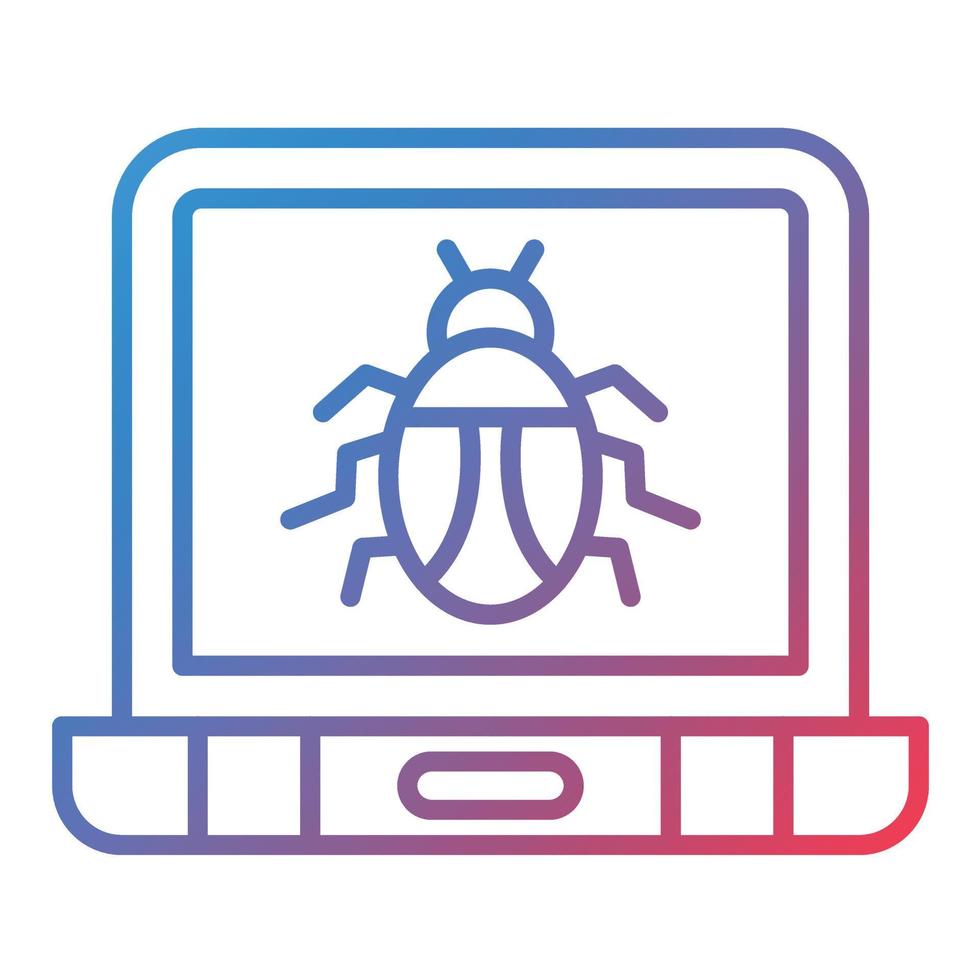 Laptop Virus Line Gradient Icon vector