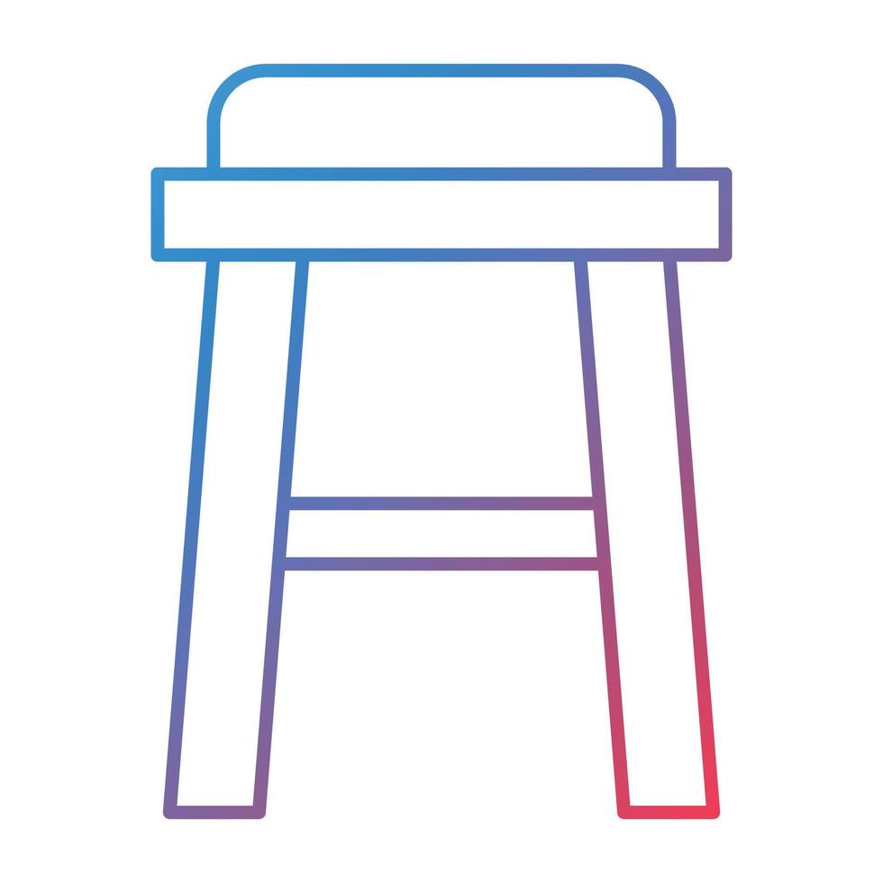 Stool Line Gradient Icon vector