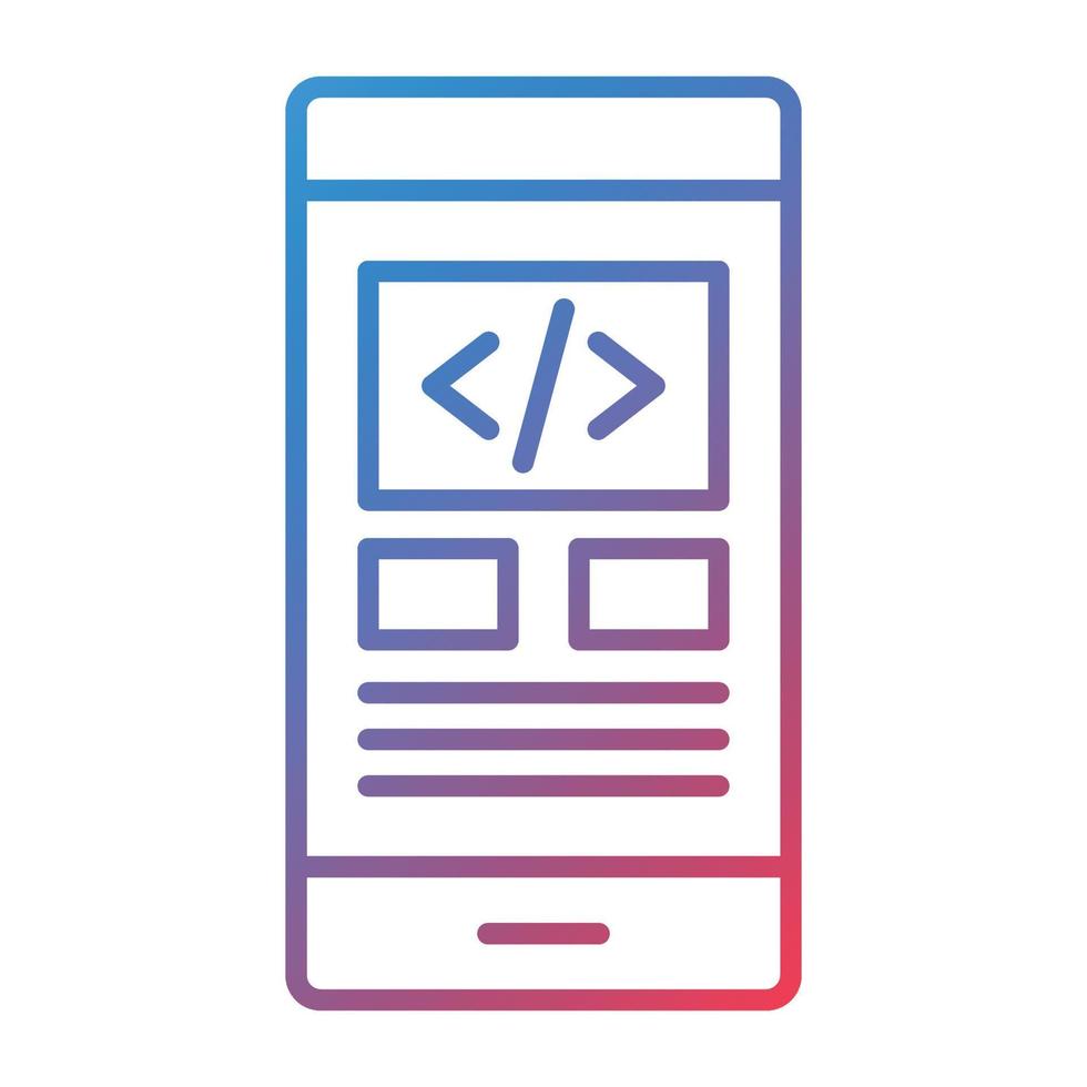 App Development Line Gradient Icon vector
