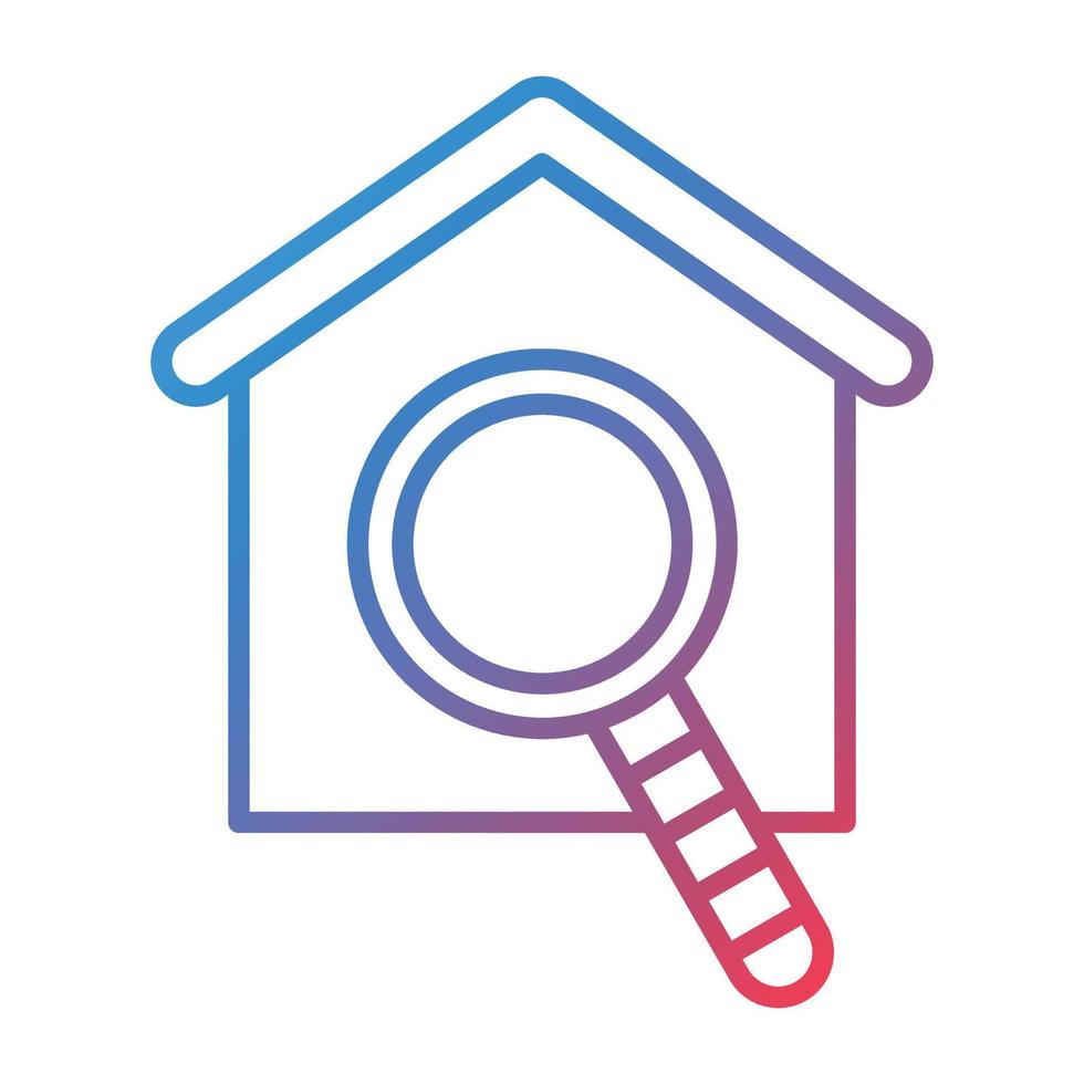 Search House Line Gradient Icon vector