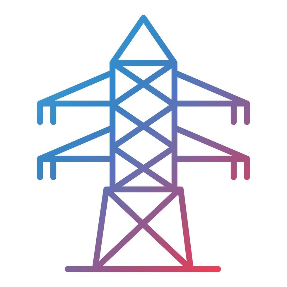 Electric Tower Line Gradient Icon vector