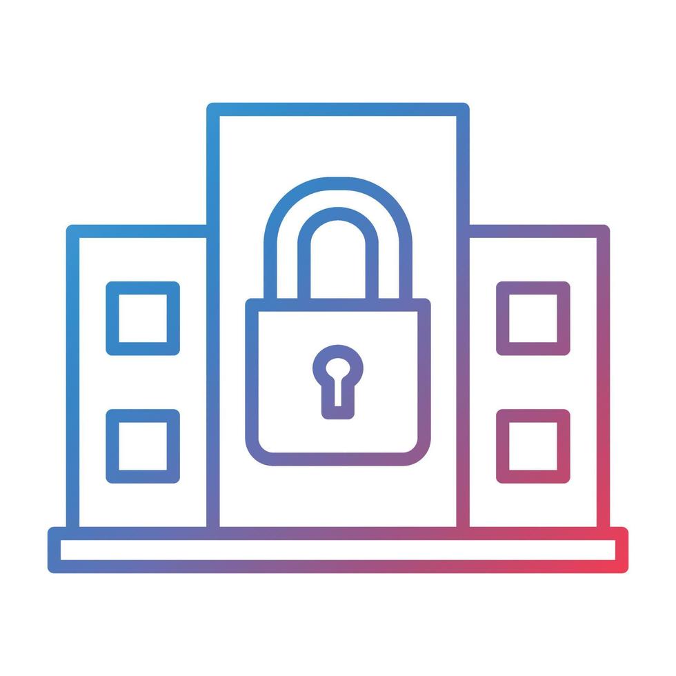 Property Lock Line Gradient Icon vector