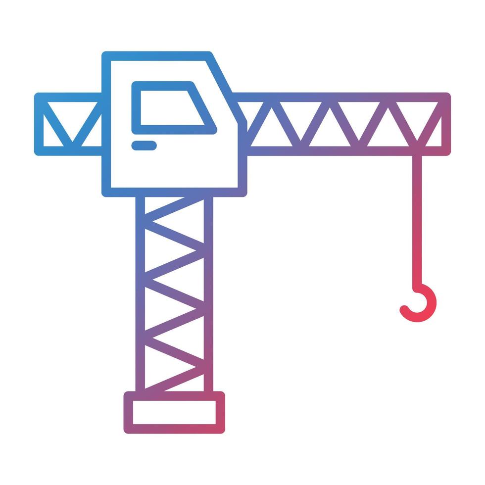 Tower Crane Line Gradient Icon vector
