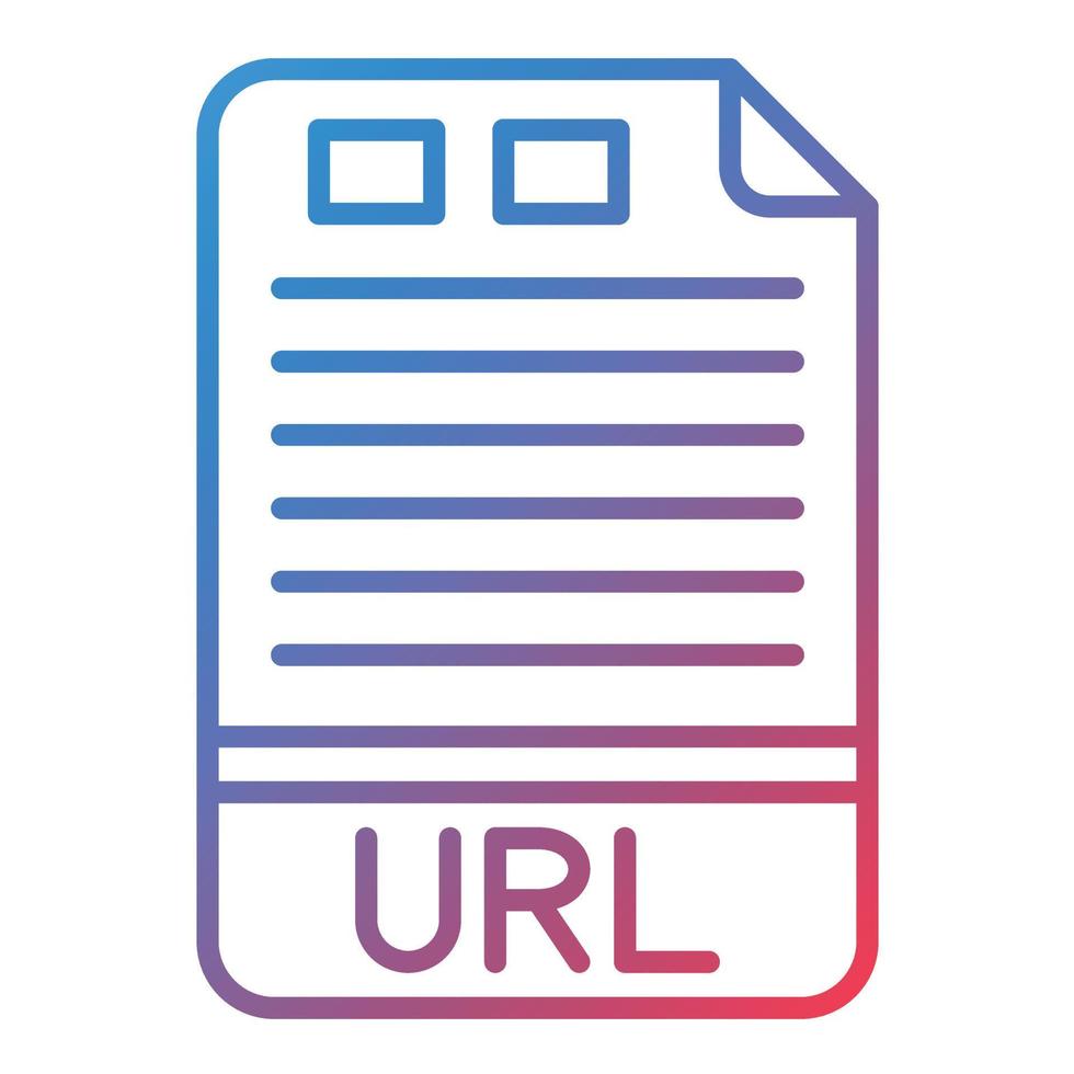 icono de degradado de línea de URL vector