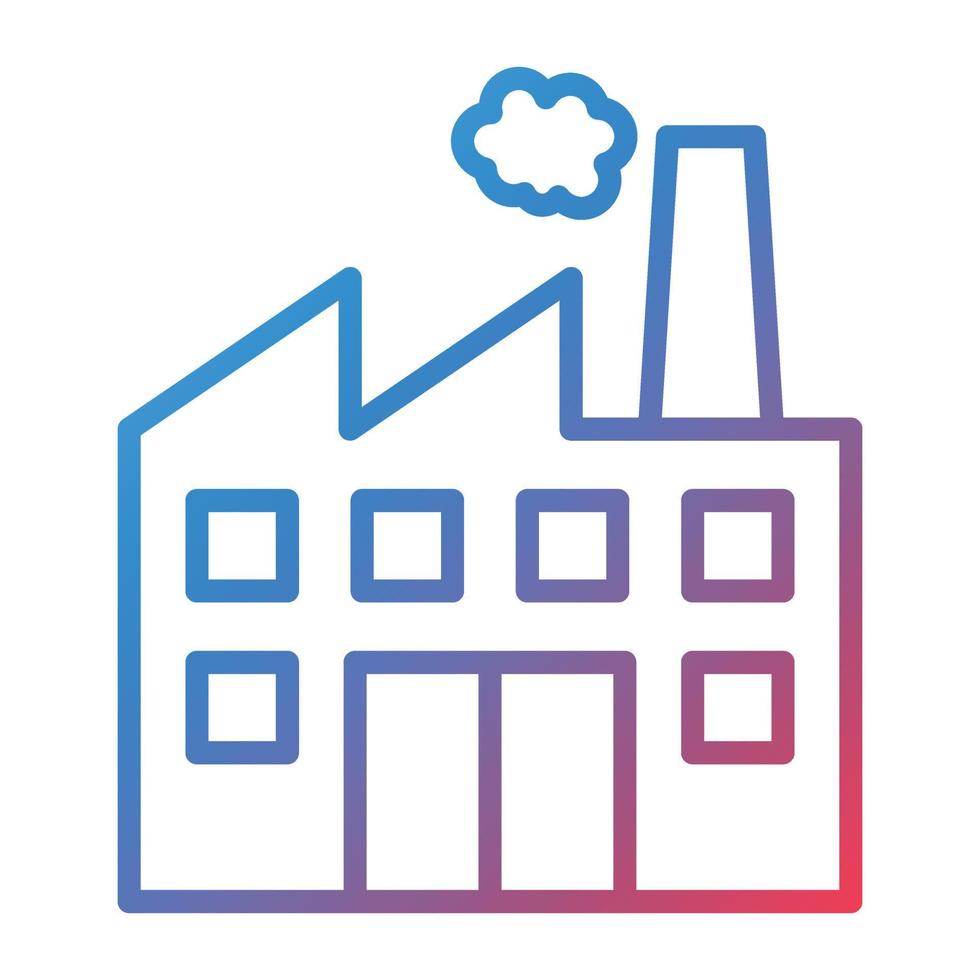 Factory Line Gradient Icon vector