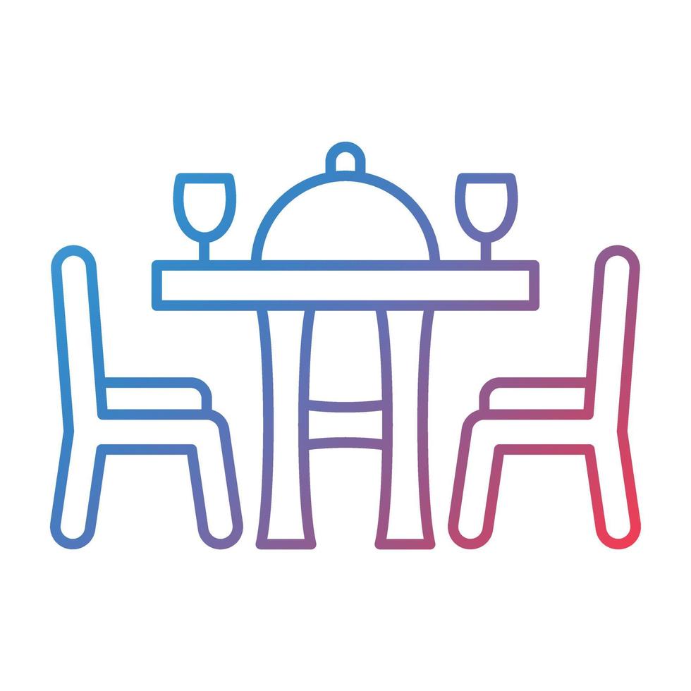 Dining Table Line Gradient Icon vector