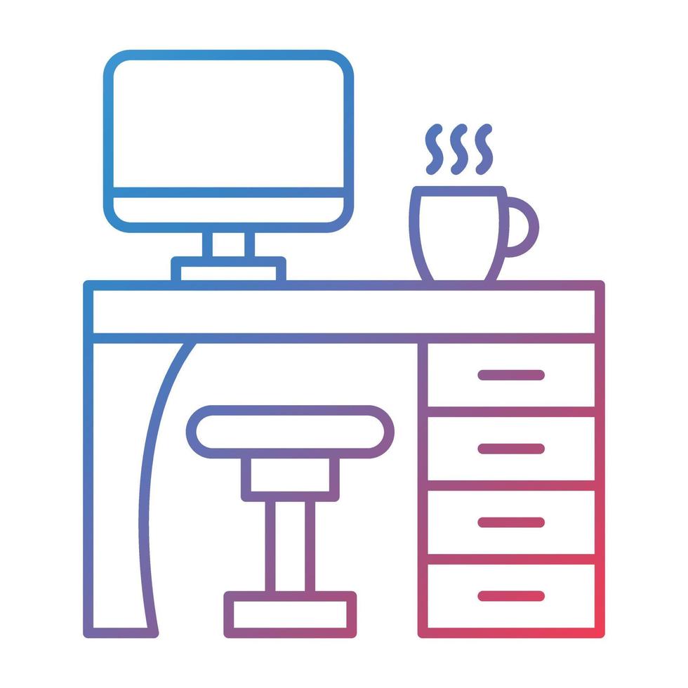 Workplace Line Gradient Icon vector