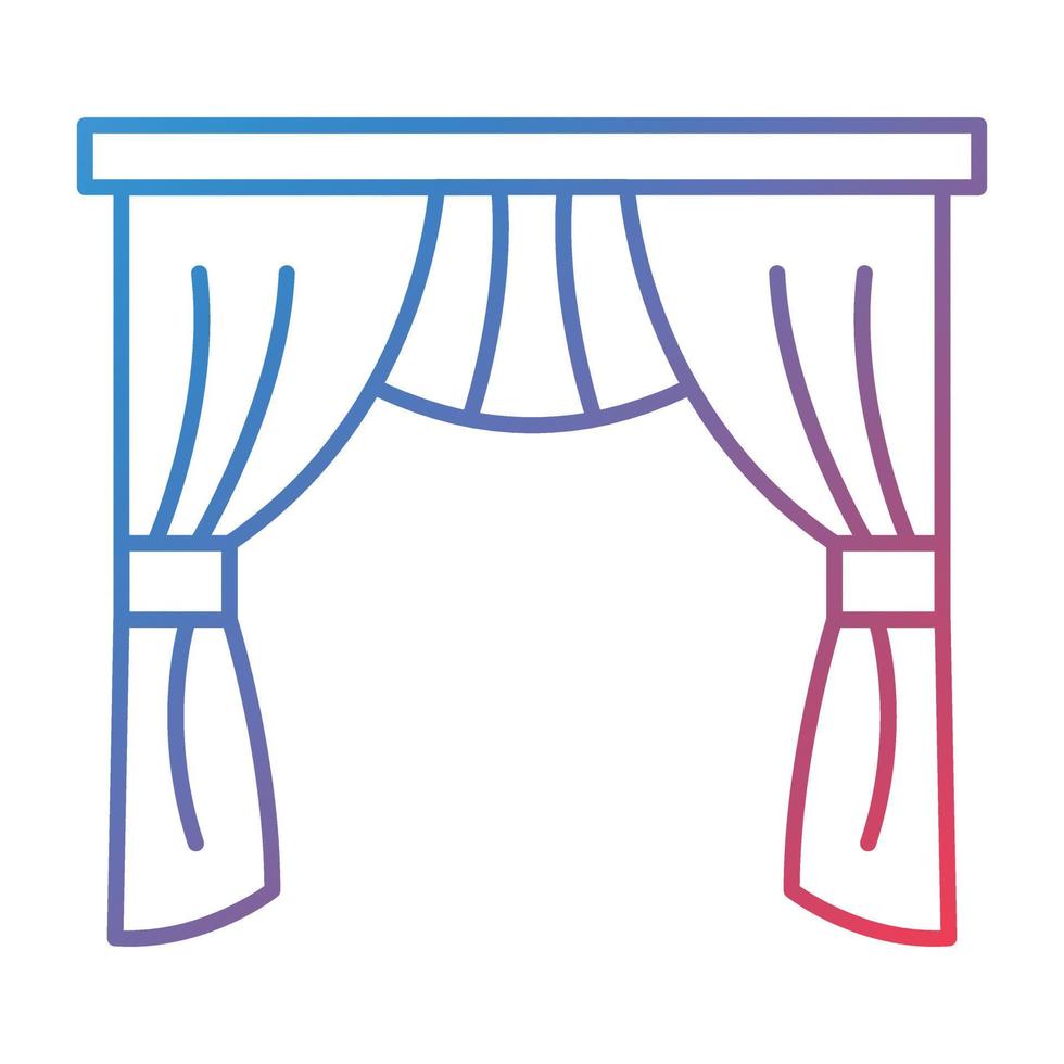 Curtains Line Gradient Icon vector