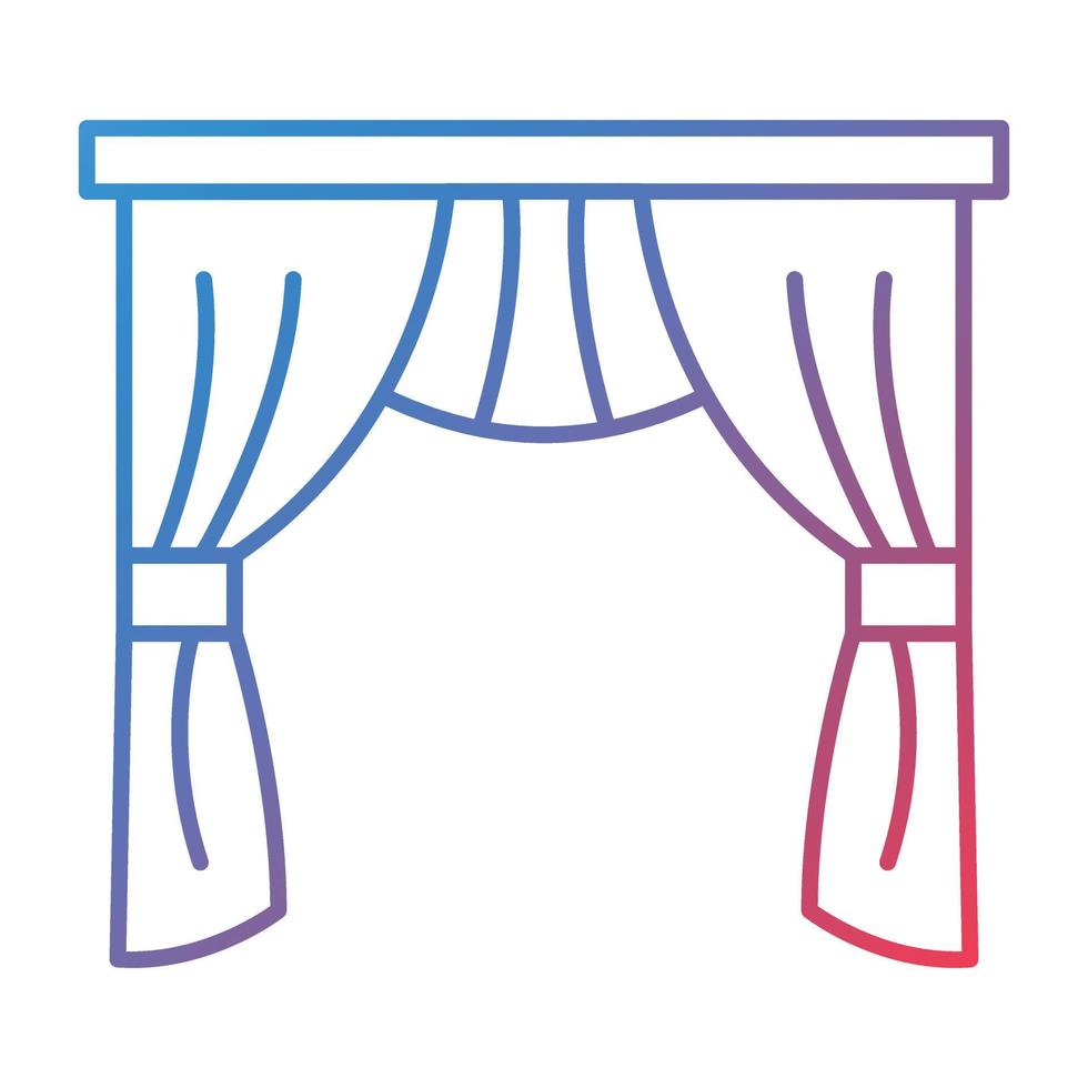 Curtains Line Gradient Icon vector