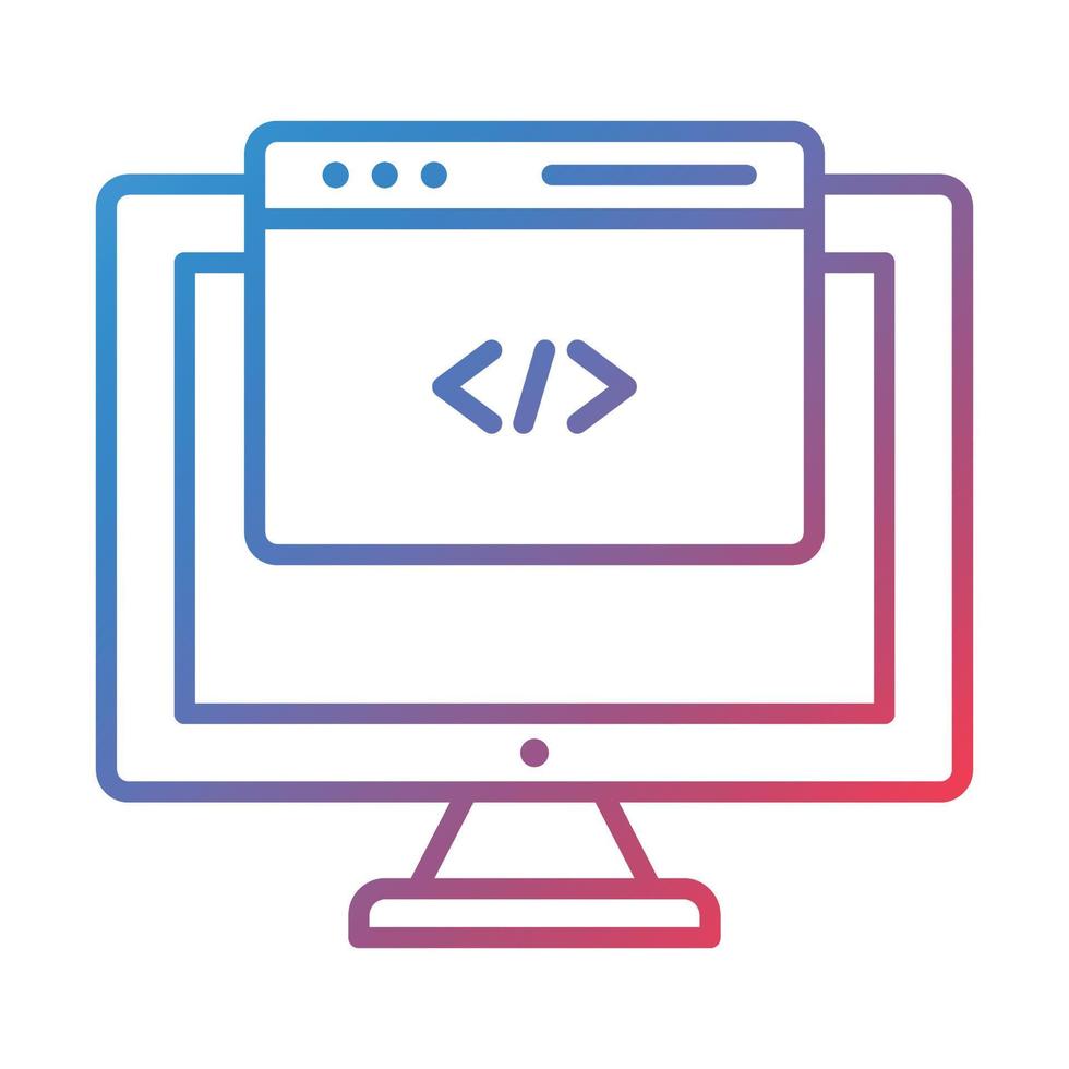 Website Code Line Gradient Icon vector