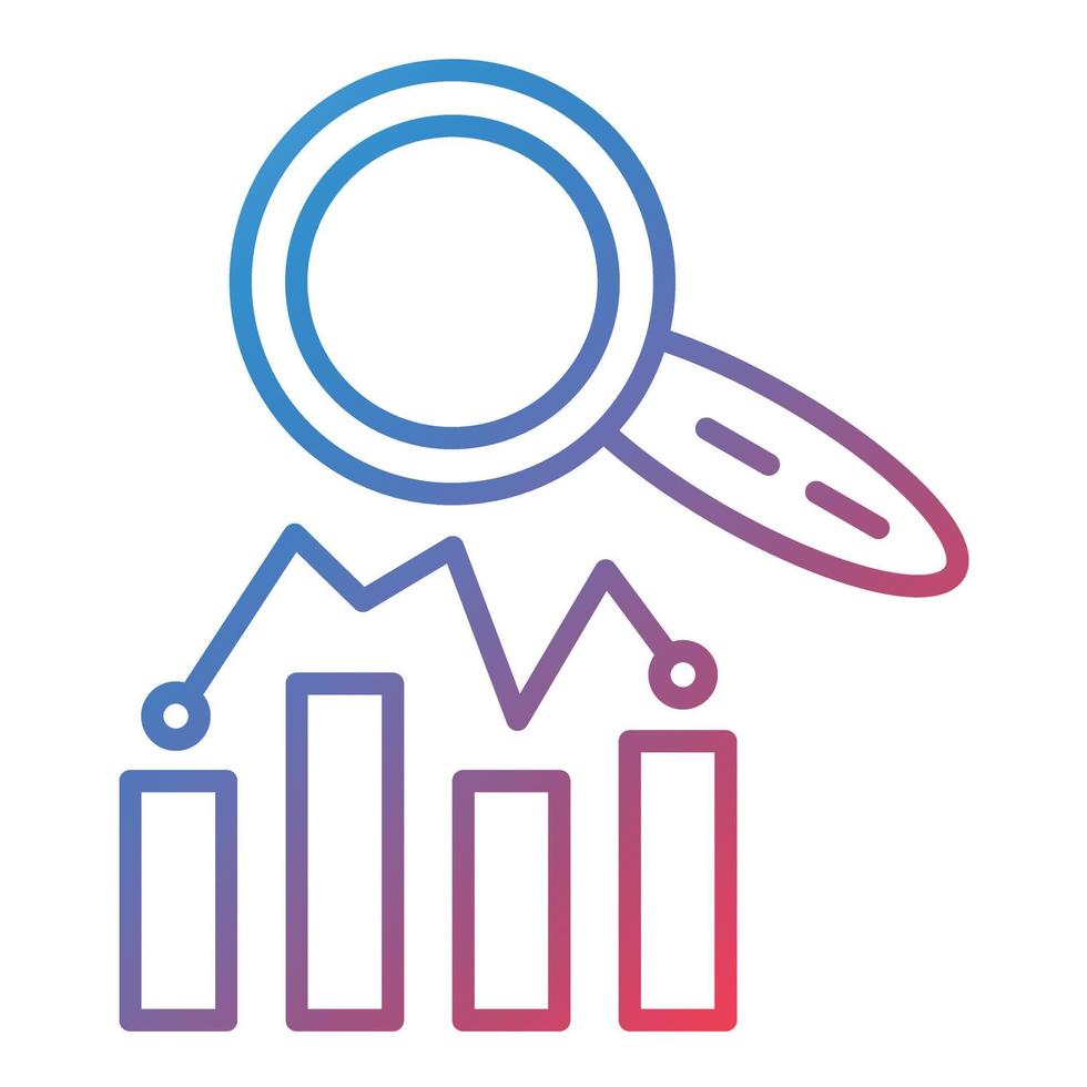 Search Stats Line Gradient Icon vector