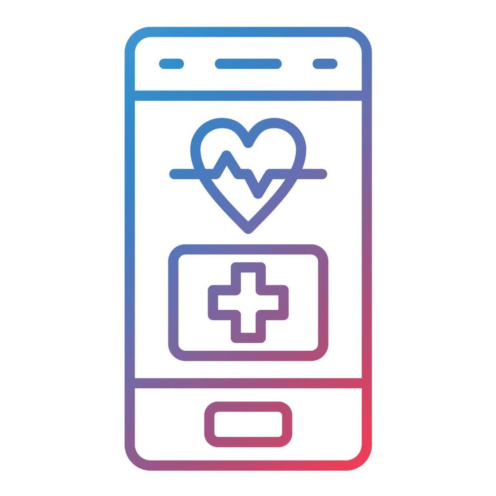 Medical App Line Gradient Icon vector